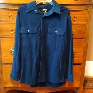 AZUR Men Hommes Blue Long Sleeve Shirt Large